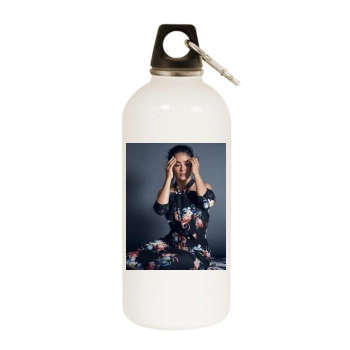 Salma Hayek White Water Bottle With Carabiner