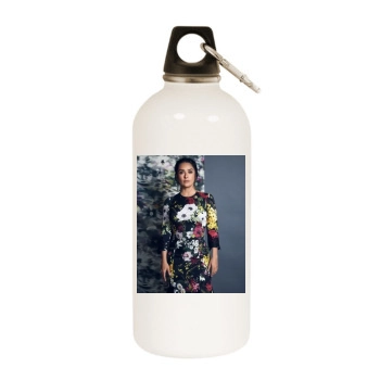 Salma Hayek White Water Bottle With Carabiner