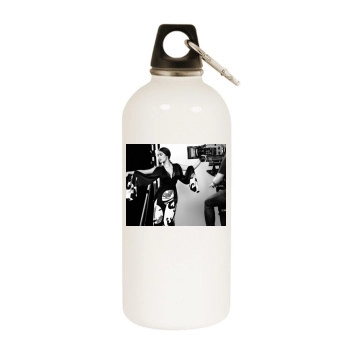 Salma Hayek White Water Bottle With Carabiner