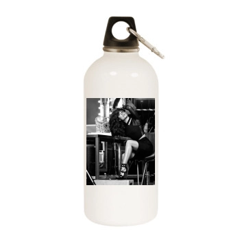 Salma Hayek White Water Bottle With Carabiner