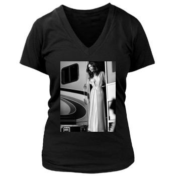 Salma Hayek Women's Deep V-Neck TShirt