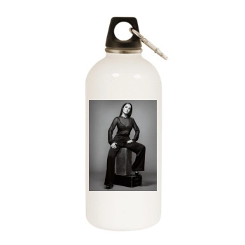 Salma Hayek White Water Bottle With Carabiner