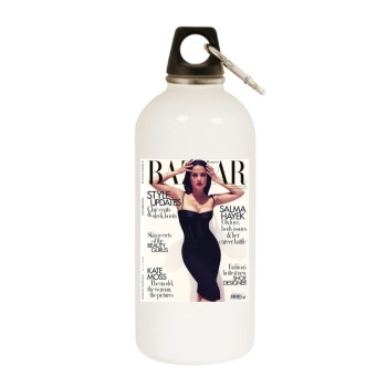 Salma Hayek White Water Bottle With Carabiner