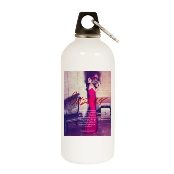 Salma Hayek White Water Bottle With Carabiner