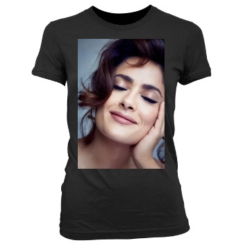 Salma Hayek Women's Junior Cut Crewneck T-Shirt