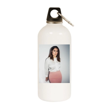 Salma Hayek White Water Bottle With Carabiner