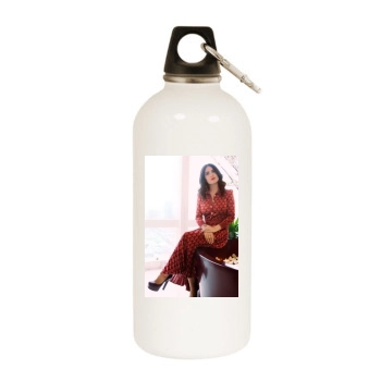 Salma Hayek White Water Bottle With Carabiner