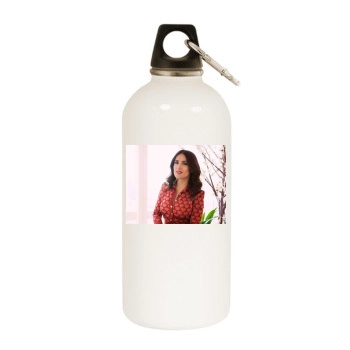 Salma Hayek White Water Bottle With Carabiner