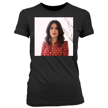 Salma Hayek Women's Junior Cut Crewneck T-Shirt