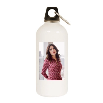 Salma Hayek White Water Bottle With Carabiner