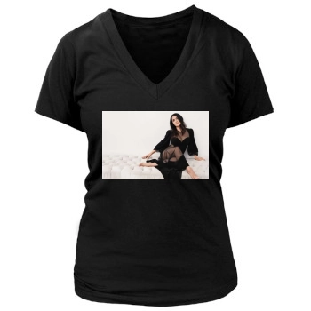 Salma Hayek Women's Deep V-Neck TShirt