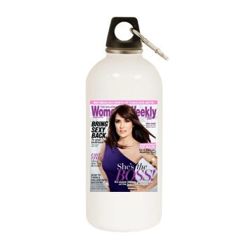 Salma Hayek White Water Bottle With Carabiner