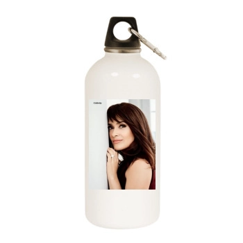 Salma Hayek White Water Bottle With Carabiner