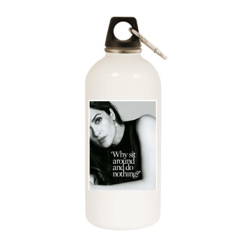 Salma Hayek White Water Bottle With Carabiner