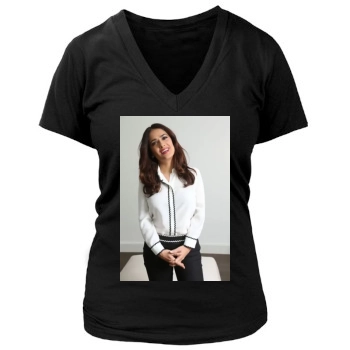 Salma Hayek Women's Deep V-Neck TShirt