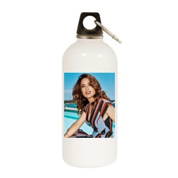 Salma Hayek White Water Bottle With Carabiner