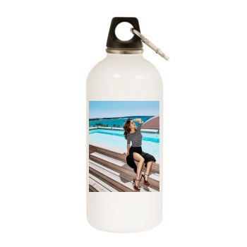 Salma Hayek White Water Bottle With Carabiner