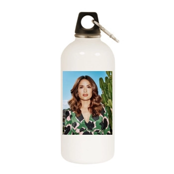 Salma Hayek White Water Bottle With Carabiner