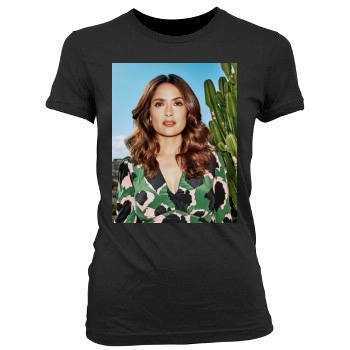 Salma Hayek Women's Junior Cut Crewneck T-Shirt