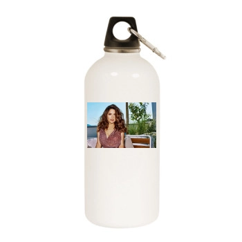 Salma Hayek White Water Bottle With Carabiner