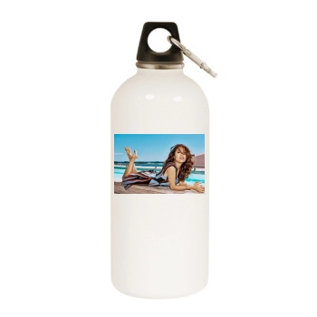 Salma Hayek White Water Bottle With Carabiner