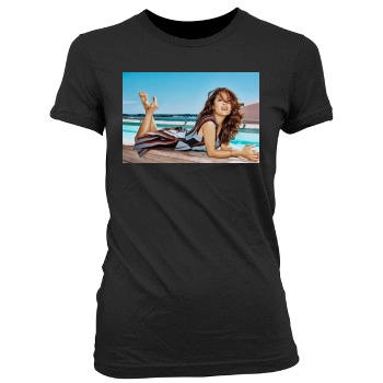 Salma Hayek Women's Junior Cut Crewneck T-Shirt