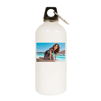 Salma Hayek White Water Bottle With Carabiner