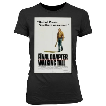 Final Chapter Walking Tall (1977) Women's Junior Cut Crewneck T-Shirt