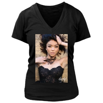 Sarah Hyland Women's Deep V-Neck TShirt