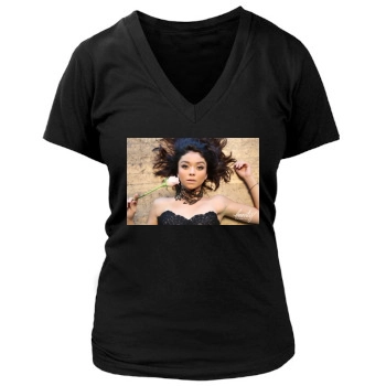 Sarah Hyland Women's Deep V-Neck TShirt