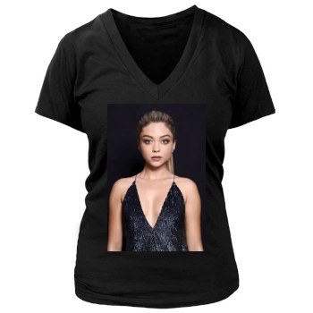 Sarah Hyland Women's Deep V-Neck TShirt