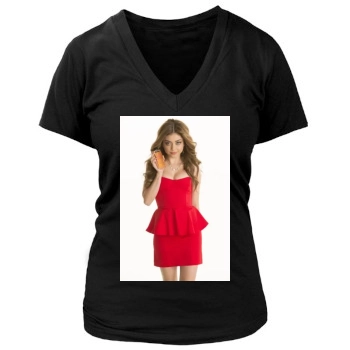 Sarah Hyland Women's Deep V-Neck TShirt