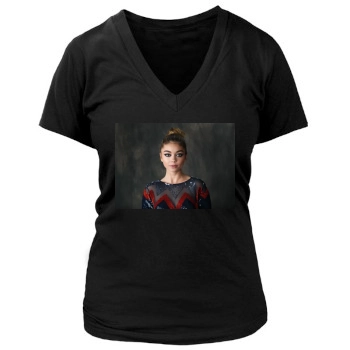 Sarah Hyland Women's Deep V-Neck TShirt