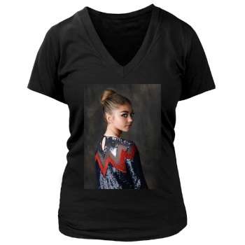 Sarah Hyland Women's Deep V-Neck TShirt