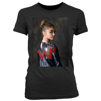 Sarah Hyland Women's Junior Cut Crewneck T-Shirt