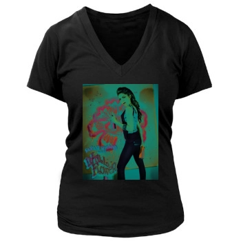 Sarah Hyland Women's Deep V-Neck TShirt