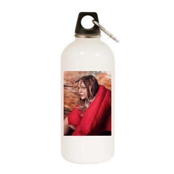 Sasha Pivovarova White Water Bottle With Carabiner