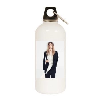 Sasha Pivovarova White Water Bottle With Carabiner