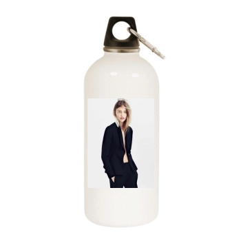 Sasha Pivovarova White Water Bottle With Carabiner