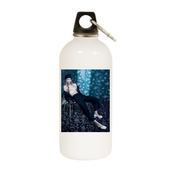 Sasha Pivovarova White Water Bottle With Carabiner