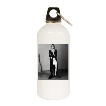 Sasha Pivovarova White Water Bottle With Carabiner