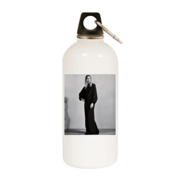 Sasha Pivovarova White Water Bottle With Carabiner