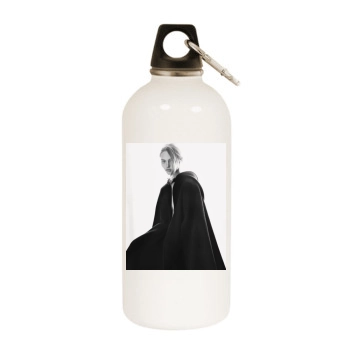 Sasha Pivovarova White Water Bottle With Carabiner