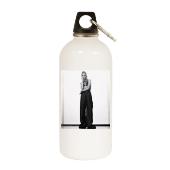 Sasha Pivovarova White Water Bottle With Carabiner