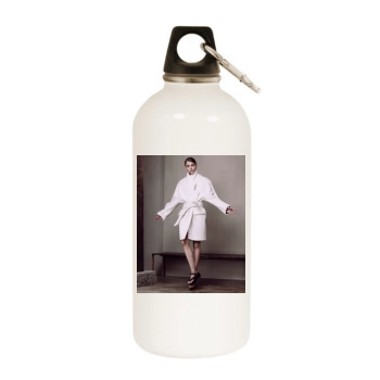 Sasha Pivovarova White Water Bottle With Carabiner