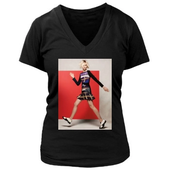 Sasha Pivovarova Women's Deep V-Neck TShirt