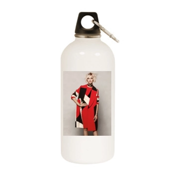 Sasha Pivovarova White Water Bottle With Carabiner