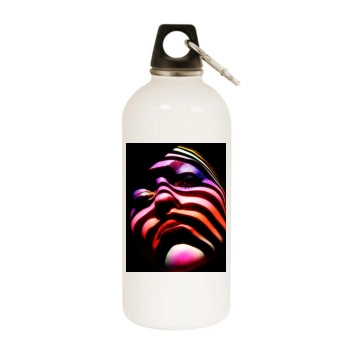 Sasha Pivovarova White Water Bottle With Carabiner