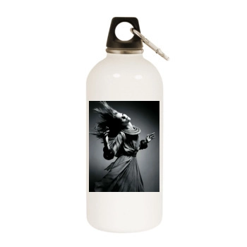 Sasha Pivovarova White Water Bottle With Carabiner