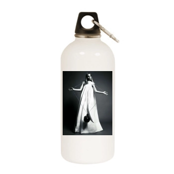 Sasha Pivovarova White Water Bottle With Carabiner